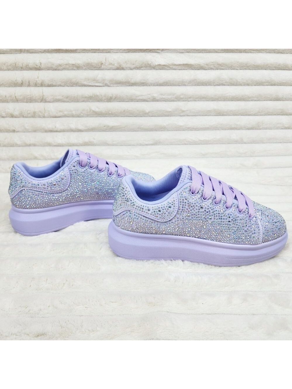 Comfy Cush Baby Lilac Purple Rhinestone Fashion Sneakers Tennis Shoes